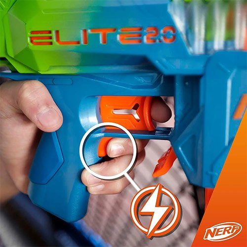 Nerf Elite 2.0 Double Punch – Blaster Motorizzato - Hasbro | 66cm x 8cm x 26cm
