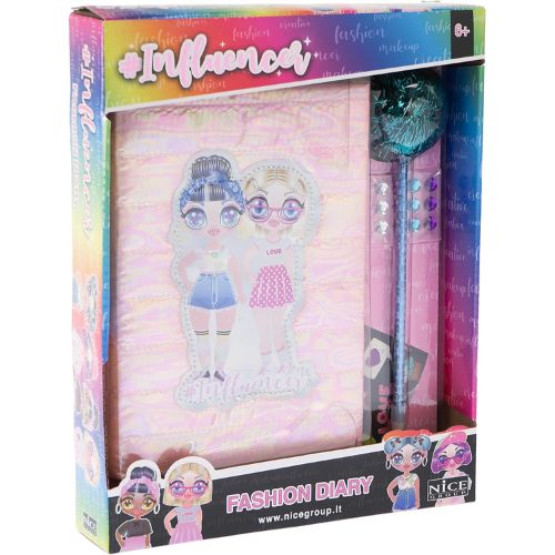 Influencer Fashion Book Rosa con Penna Pom Pom Verde