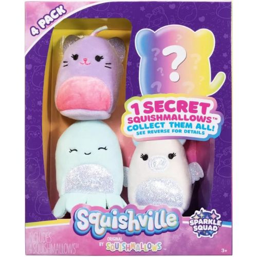 Squishville Sparkle Squad 4-Pack con Sorpresa (Squishmallows)