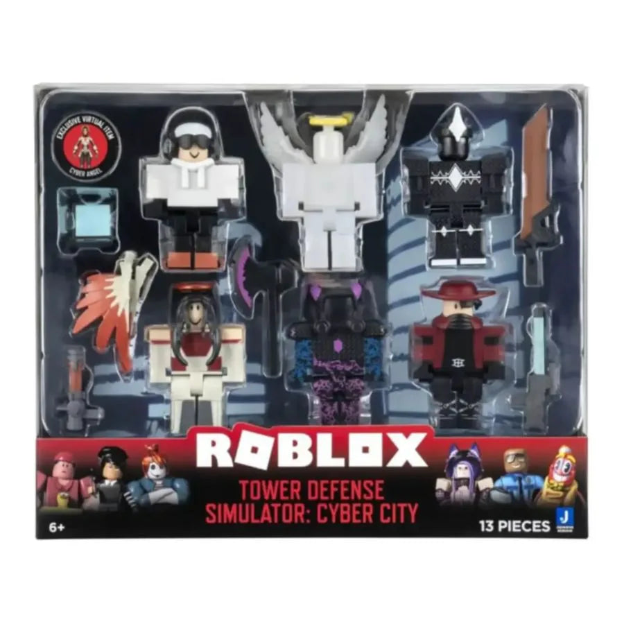 Roblox Tower Defense Cyber City – Set 6 Personaggi | 26cm x 6cm x 21cm