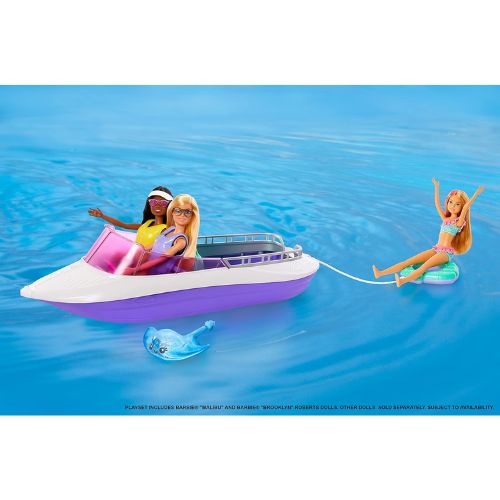 Barbie Playset Sirene con Bambole Malibu e Brooklyn e Barca 46 cm - Mattel