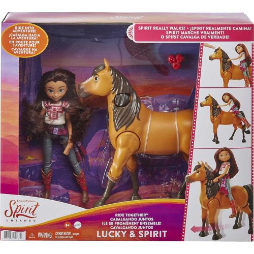 Lucky e Spirit – Bambola Lucky con Cavallo e Accessori - Mattel | 35,5cm x 9cm x 30,5cm