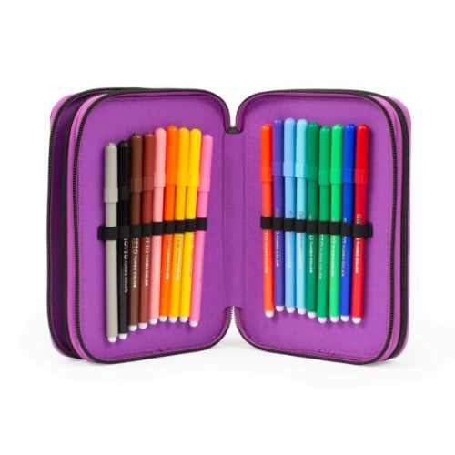 Astuccio Triplo Dark Love Go Pop con Set Completo Scuola