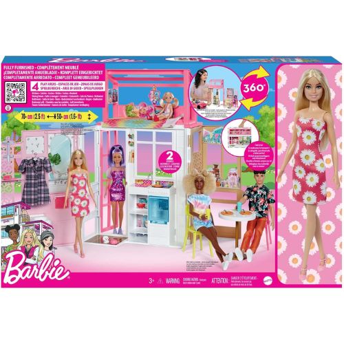 Casa Barbie Arredata con Cucina, Accessori e Animali