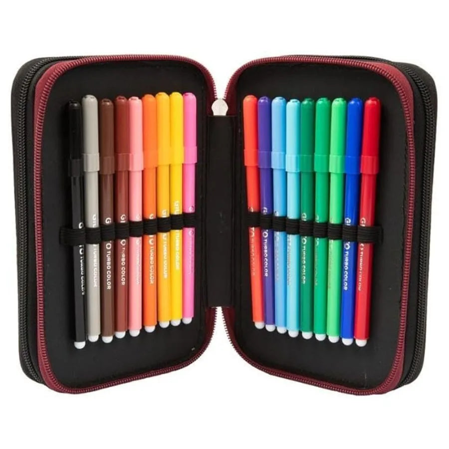 Astuccio 3 Zip Harry Potter – 3 Scomparti Accessoriati - Giochi Preziosi | 13cm x 6cm x 20cm