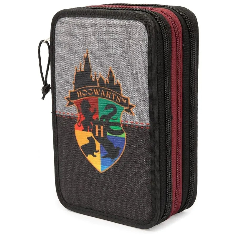 Astuccio 3 Zip Harry Potter – 3 Scomparti Accessoriati - Giochi Preziosi | 13cm x 6cm x 20cm