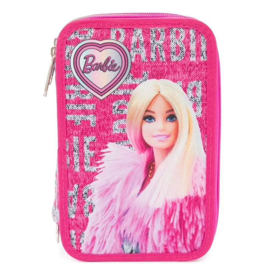 Astuccio Barbie 3 Zip – 3 Scomparti Accessoriati - Giochi Preziosi | 13cm x 6cm x 20cm