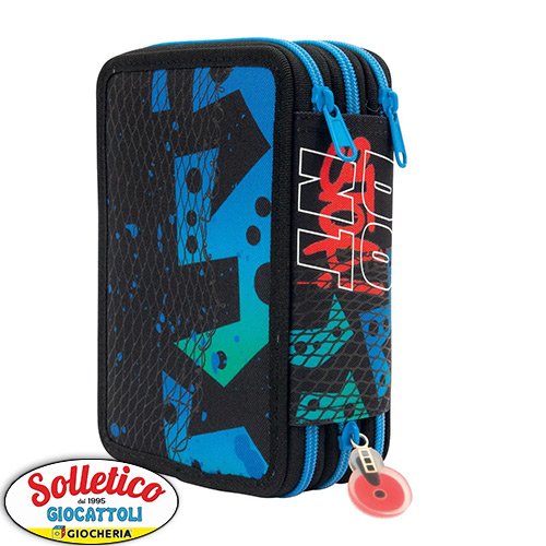 Astuccio 3 Zip Skater - GoPop: Stile Skate e Funzionalità per la Scuola!