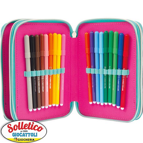 Astuccio 3 Zip Flamingo - GoPop: il tuo alleato per una scuola scintillante!