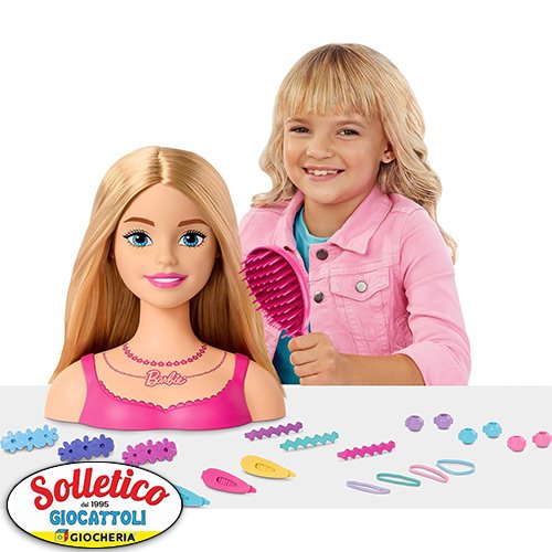 Hairstyle Capelli Arcobaleno - Barbie: Mattel (Testa per Acconciature / 20 Accessori Colorati / HMD88)