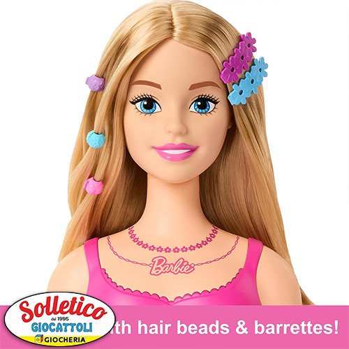 Hairstyle Capelli Arcobaleno - Barbie: Mattel (Testa per Acconciature / 20 Accessori Colorati / HMD88)