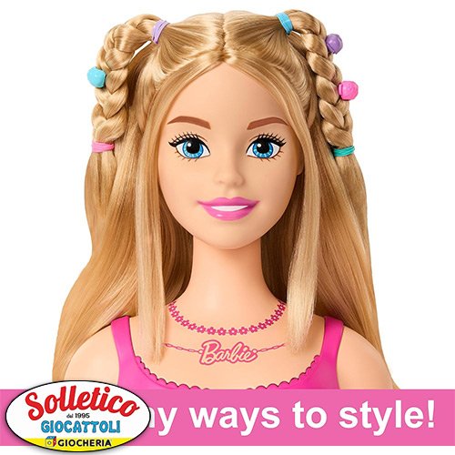 Hairstyle Capelli Arcobaleno - Barbie: Mattel (Testa per Acconciature / 20 Accessori Colorati / HMD88)