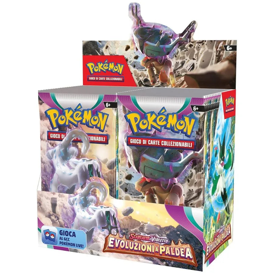 Booster Box Evoluzioni a Paldea – Pokémon TCG | 13,5cm x 7,5cm x 12cm