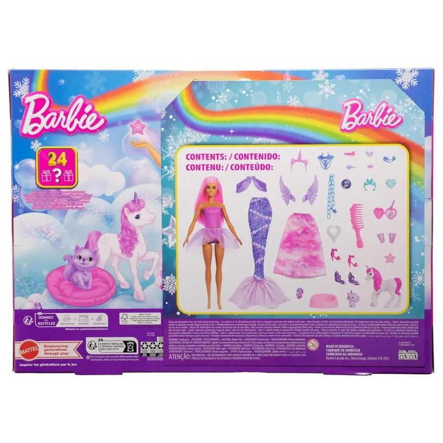 Calendario Avvento Barbie – Bambola Trasformabile e 24 Sorprese - Mattel | 45cm x 6cm x 32cm