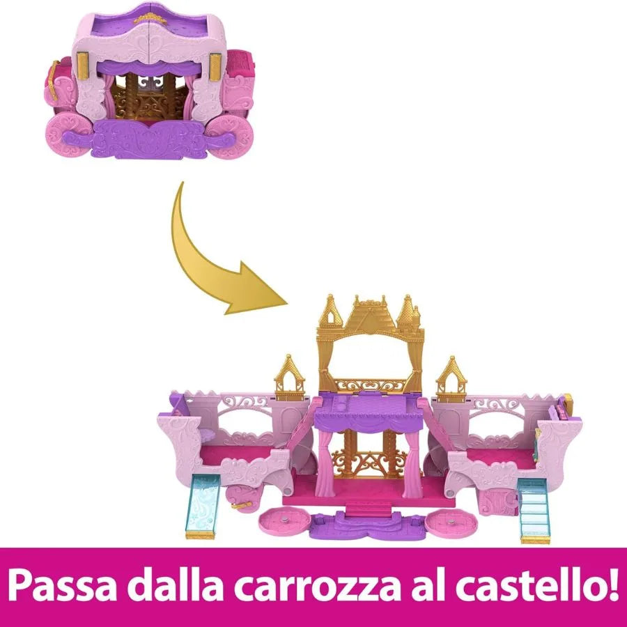 Castello Carrozza Disney Princess – Playset trasformabile - Mattel | 39cm x 14cm x 26cm