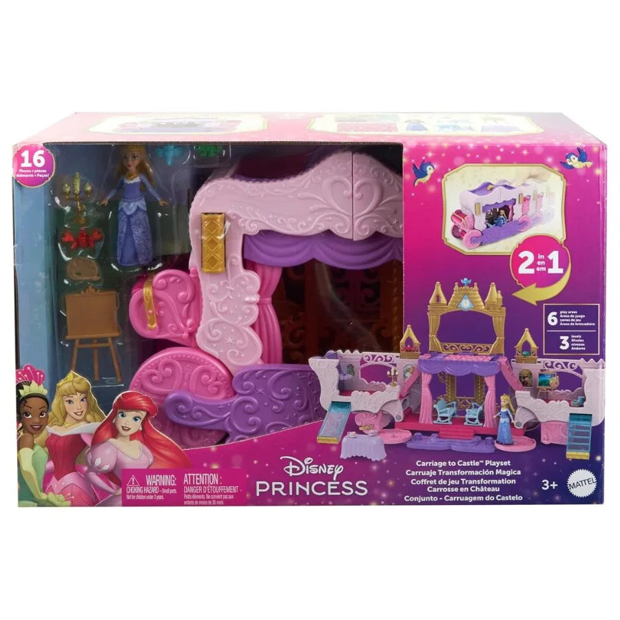 Castello Carrozza Disney Princess – Playset trasformabile - Mattel | 39cm x 14cm x 26cm
