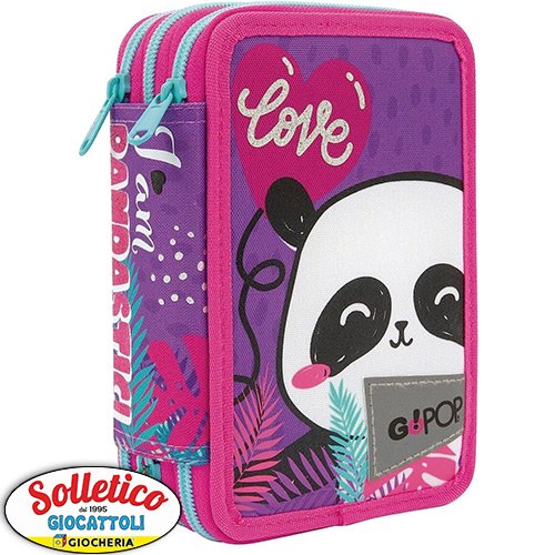 Astuccio 3 Zip Pandastic - GoPop: Il compagno di avventure perfetto per la tua scuola!