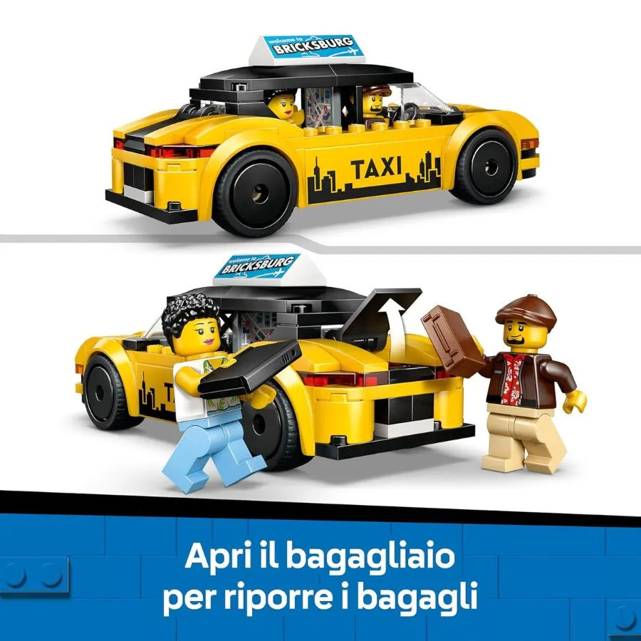 LEGO City Taxi Giallo 60487 – Set Auto con 2 Minifigure - LEGO | 19cm x 14cm x 4,5cm