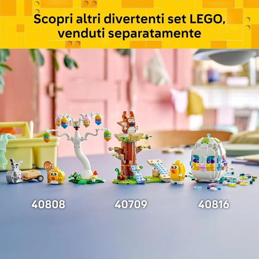 LEGO Coniglietto Pasquale e Caccia alle Uova – Giocattolo di Pasqua con Animali – LEGO 40808 | 14cm x 19cm x 5cm