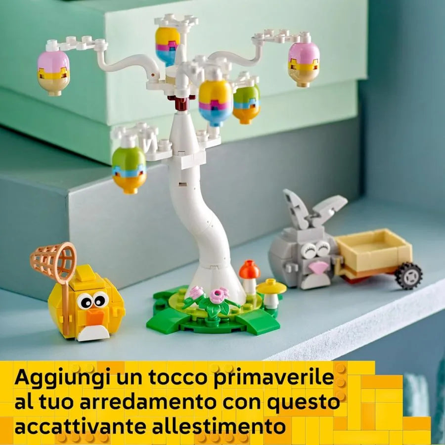 LEGO Coniglietto Pasquale e Caccia alle Uova – Giocattolo di Pasqua con Animali – LEGO 40808 | 14cm x 19cm x 5cm