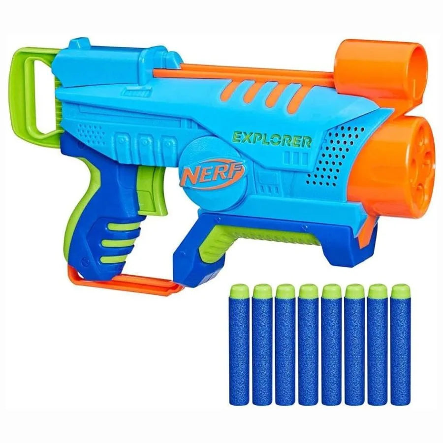 Nerf Elite Junior Explorer – Blaster con 8 Dardi - Hasbro | 30,5cm x 7cm x 23cm