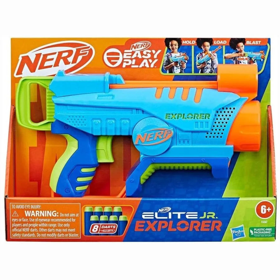 Nerf Elite Junior Explorer – Blaster con 8 Dardi - Hasbro | 30,5cm x 7cm x 23cm