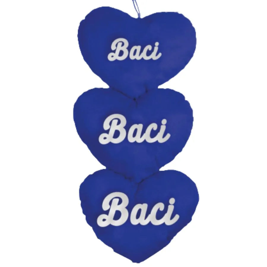 Peluche cuori blu scritta baci - Mood | 19cm x 7cm x 35cm