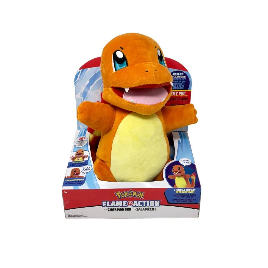 Peluche Charmander Interattivo - Pokémon Flame Action - Jazwares | 30cm x 15cm x 20cm