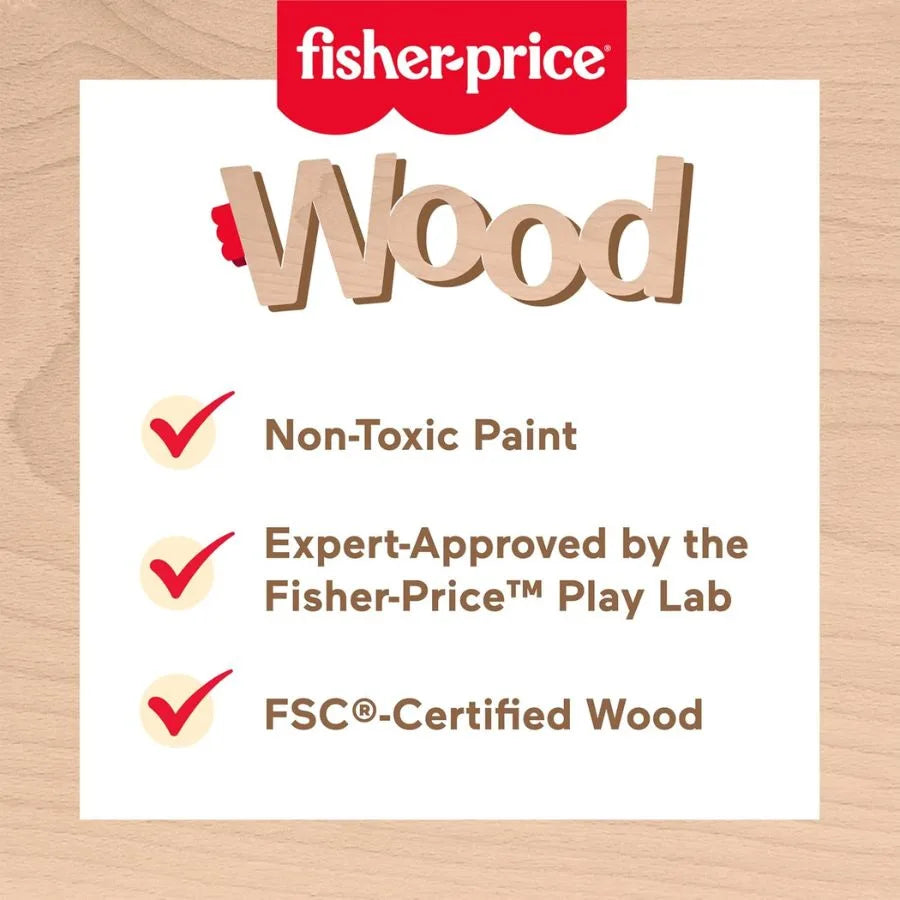 Xilofono Giocattolo in Legno – Banco Musicale Educativo - Fisher-Price | 24cm x 15cm x 14cm
