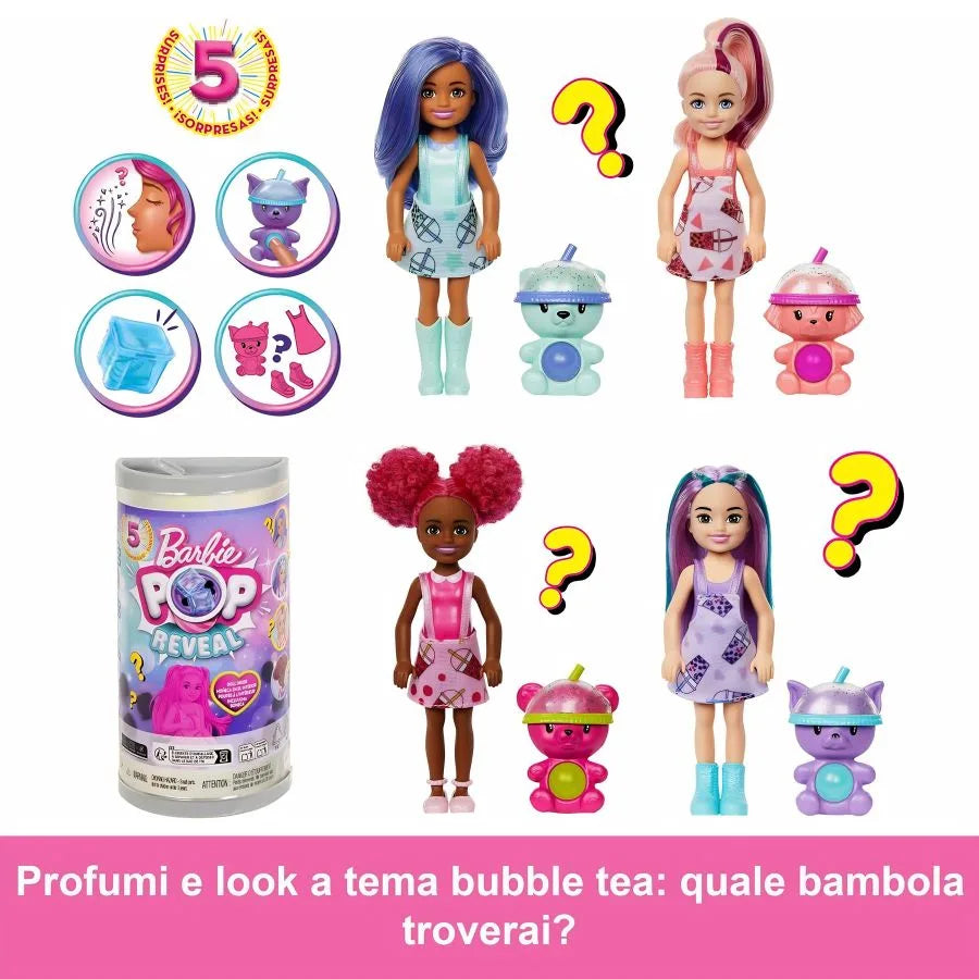 Barbie Pop Reveal Mini - Bambola a sorpresa - Mattel | 8cm x 5,5cm x 16cm