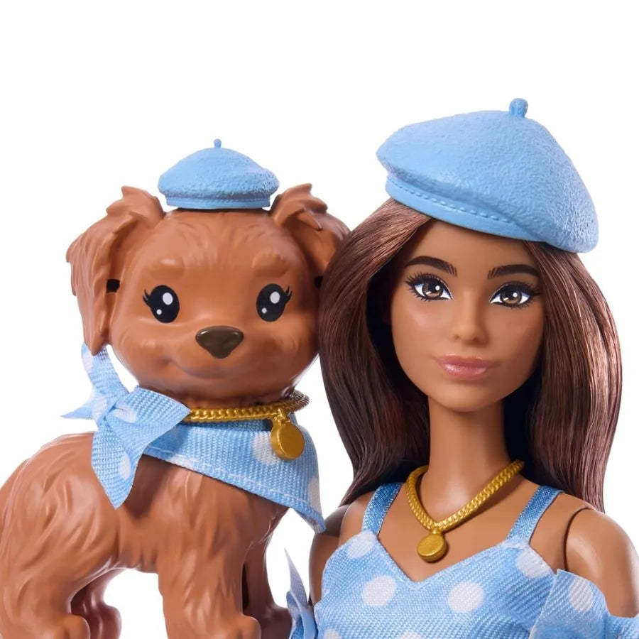 Barbie Twinning Looks - Bambola con cucciolo - Mattel | 19cm x 15cm x 13cm
