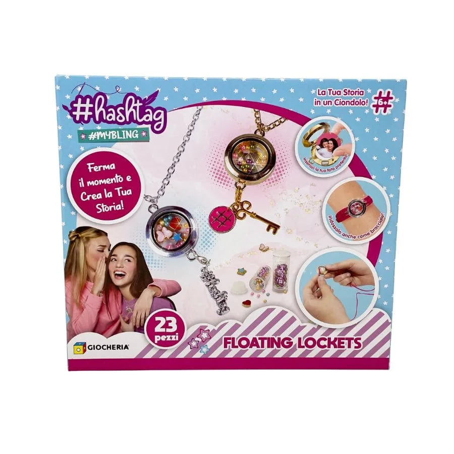 #Hashtag Floating Lockets – Set Crea Ciondoli Personalizzati - Giocheria | 30cm x 5cm x 26cm