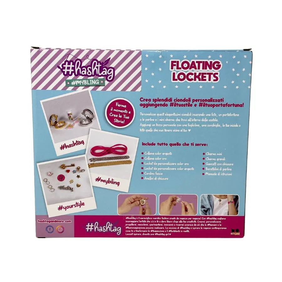 #Hashtag Floating Lockets – Set Crea Ciondoli Personalizzati - Giocheria | 30cm x 5cm x 26cm