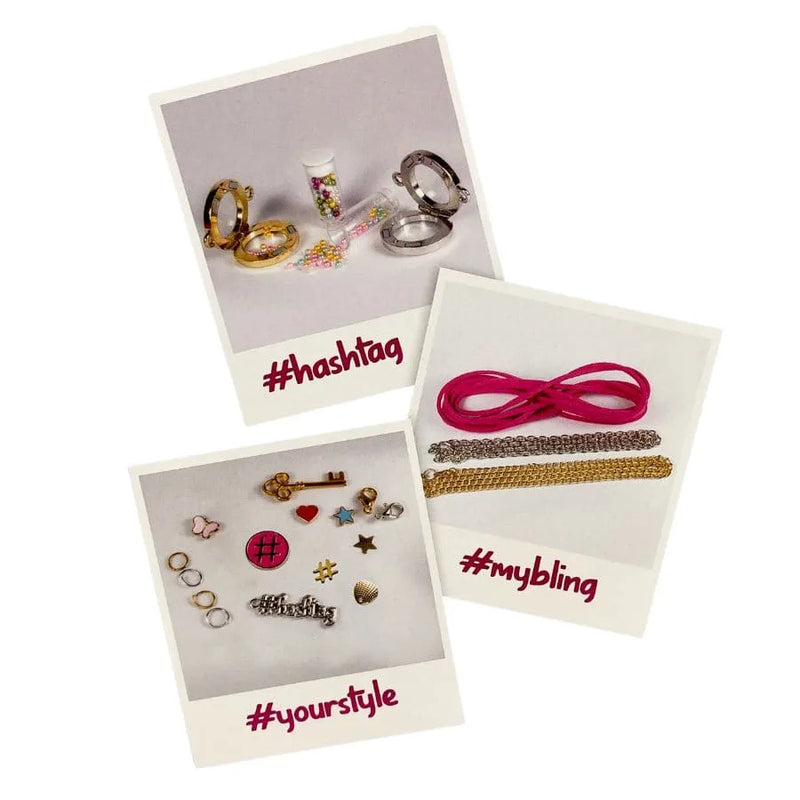 #Hashtag Floating Lockets – Set Crea Ciondoli Personalizzati - Giocheria | 30cm x 5cm x 26cm