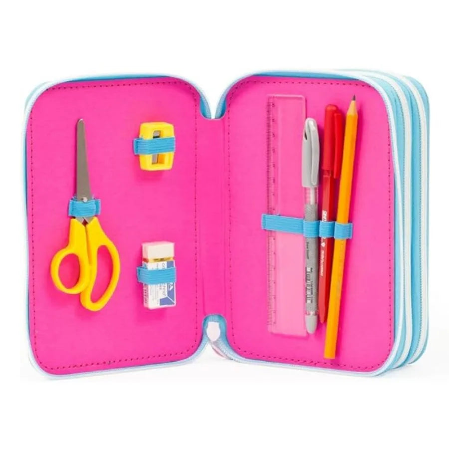 GO POP Astuccio Triplo Unicorn con Set Scuola Completo