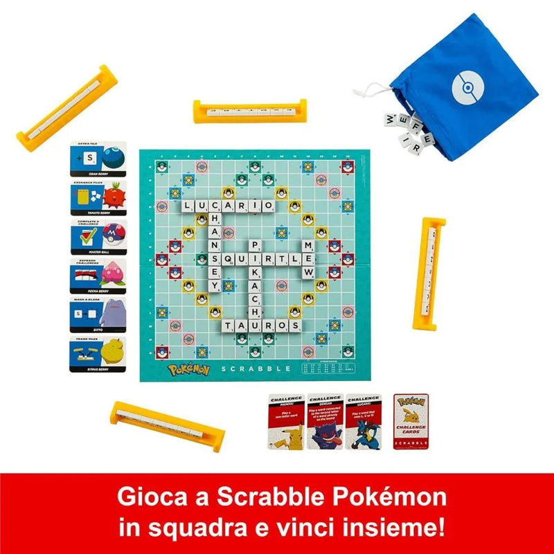 Scrabble Pokémon - Gioco da tavolo delle parole crociate – Mattel Games | 37cm x 4,5cm x 27cm