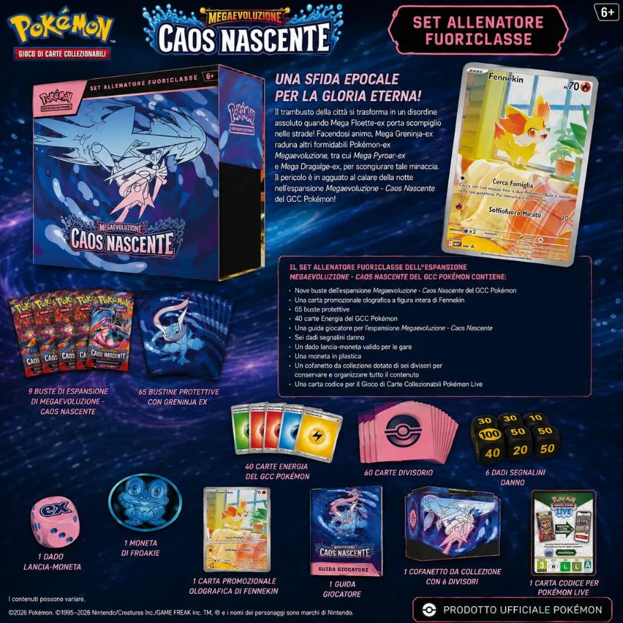Set Pokemon Caos Nascente - Allenatore Fuoriclasse - Pokémon TCG | 18,5cm x 8,5cm x 16,5cm
