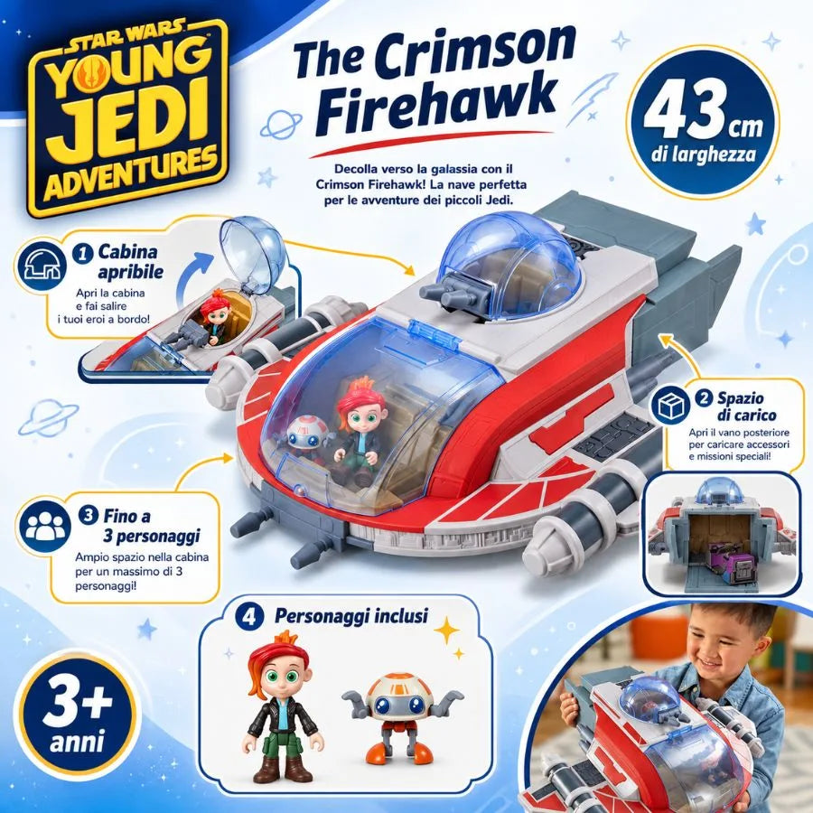 The Crimson Firehawk – Nave Star Wars Young Jedi Adventures - Hasbro | 43cm x 10,2cm x 31,8cm