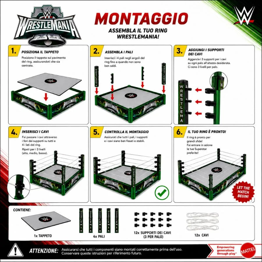 WWE Regole della Bloodline - Set ring e 2 personaggi inclusi - Mattel | 53cm x 8cm x 35cm