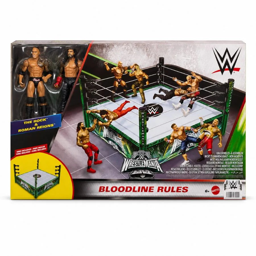 WWE Regole della Bloodline - Set ring e 2 personaggi inclusi - Mattel | 53cm x 8cm x 35cm