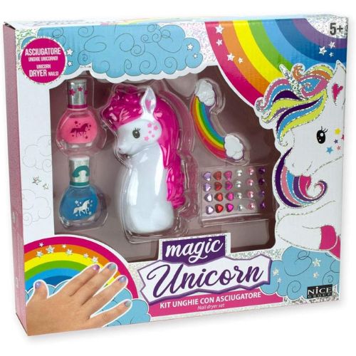 Magic Unicorn Set Make up per Bambine con Smalti e Asciugatore