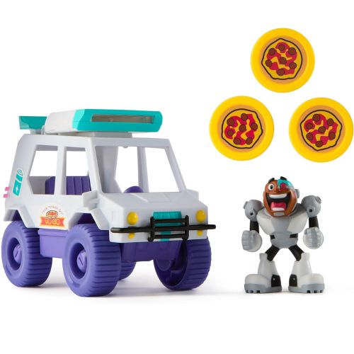 Teen Titans Go! T-Car Pizza Launcher Cyborg – Giocattolo Interattivo per Bambini