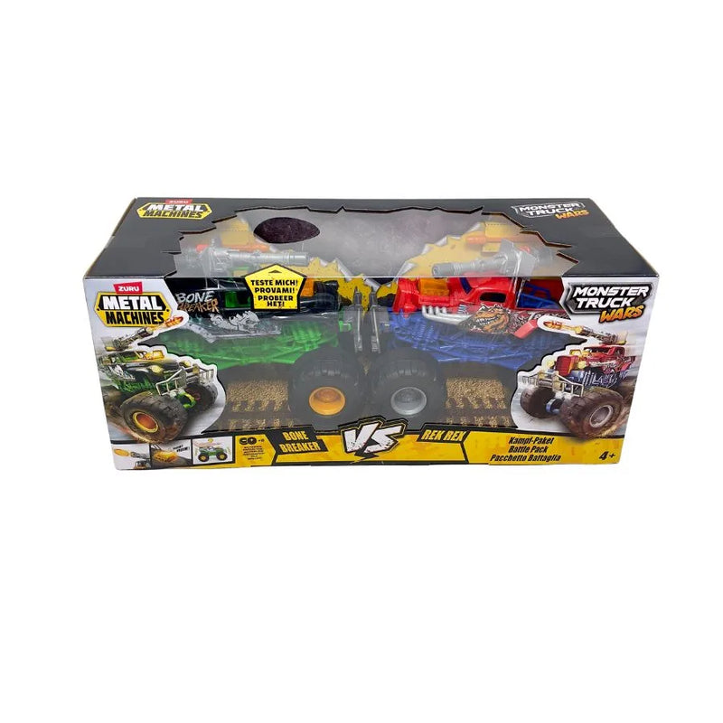 Monster Truck Wars Battle Pack – Bone Breaker Vs T-Rex - Zuru Metal Machines | 45cm x 17cm x 21cm
