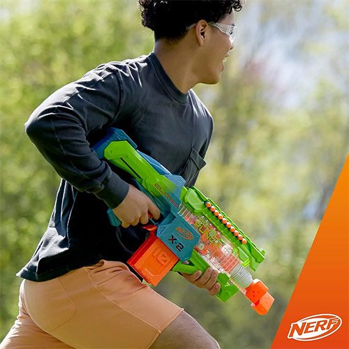 Nerf Elite 2.0 Double Punch – Blaster Motorizzato - Hasbro | 66cm x 8cm x 26cm