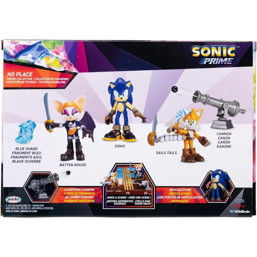 Set Sonic Prime Figure Articolate – Confezione da 3 | 6,3 cm