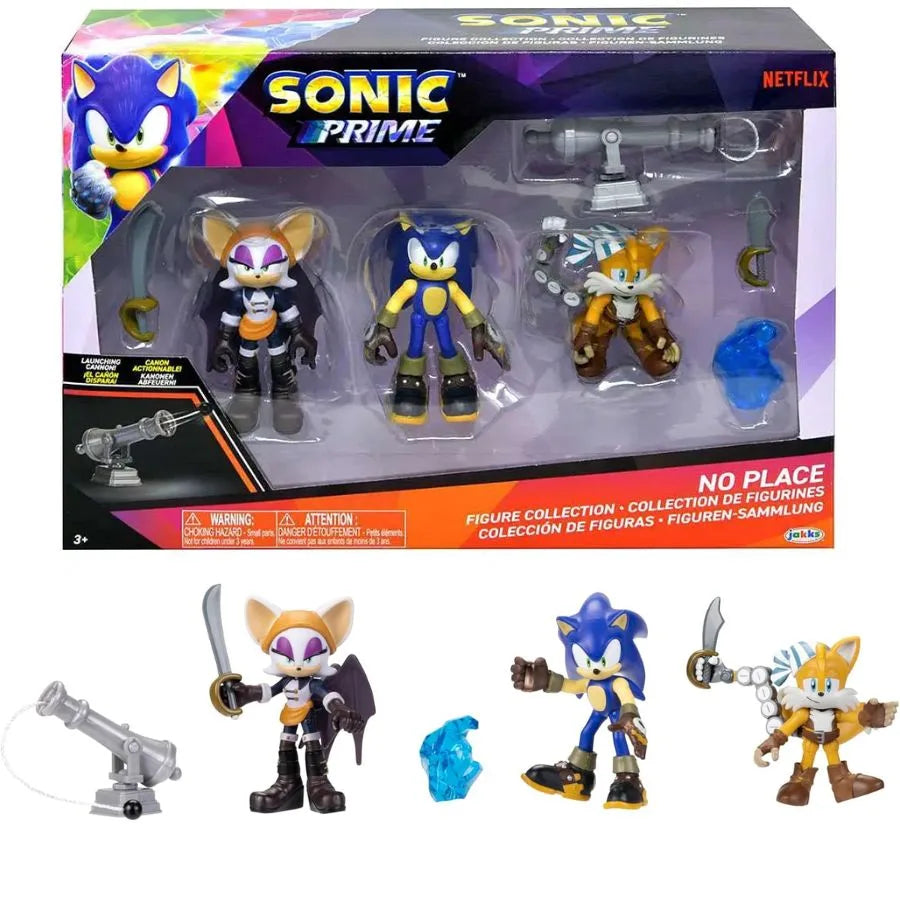 Set Sonic Prime Figure Articolate – Confezione da 3 | 6,3 cm