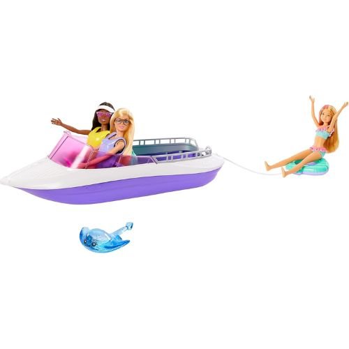 Barbie Playset Sirene con Bambole Malibu e Brooklyn e Barca 46 cm - Mattel