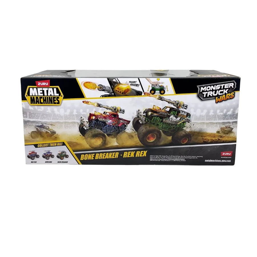 Monster Truck Wars Battle Pack – Bone Breaker Vs T-Rex - Zuru Metal Machines | 45cm x 17cm x 21cm