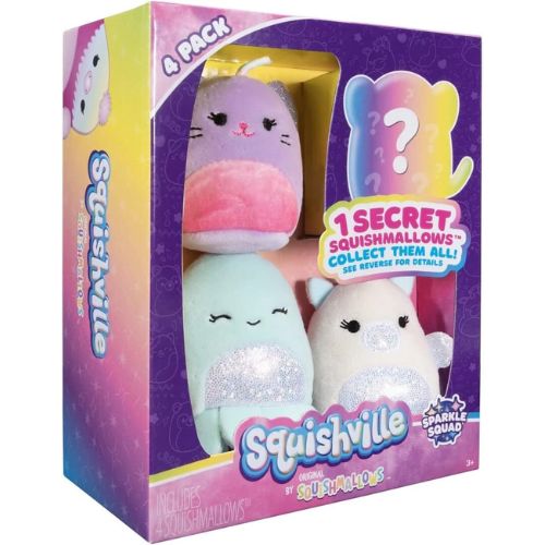 Squishville Sparkle Squad 4-Pack con Sorpresa (Squishmallows)
