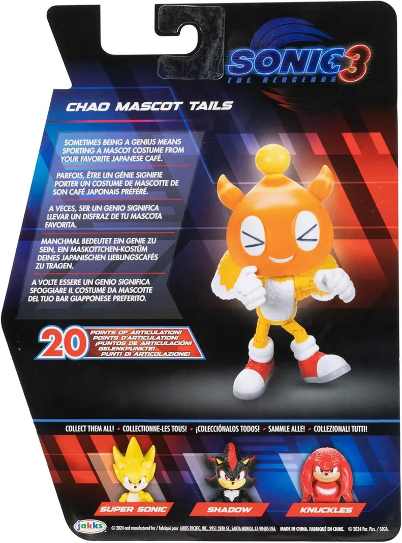 Sonic 3 Movie – Action Figure di Tails - JAKKS Pacific | 13 cm x 6 cm x 4 cm